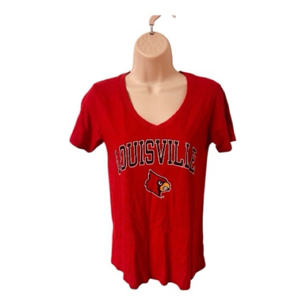 Red Louisville Cardinals Women's V-Neck Top!